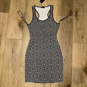 Material Girl Juniors Nantucket Black White Sundress Cut Out Back Medium